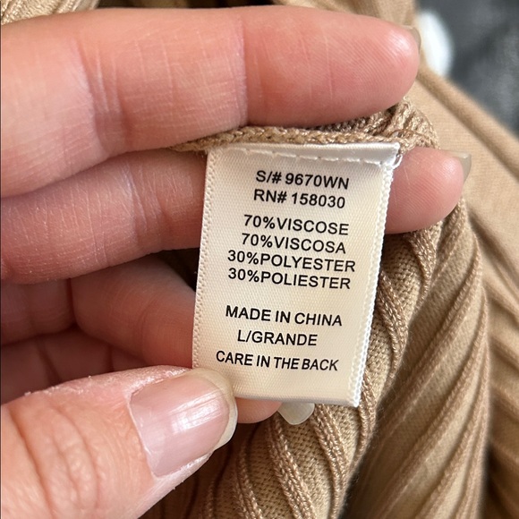 Love Tree Tan Midi Skirt with Button Detail - Picture 3 of 4